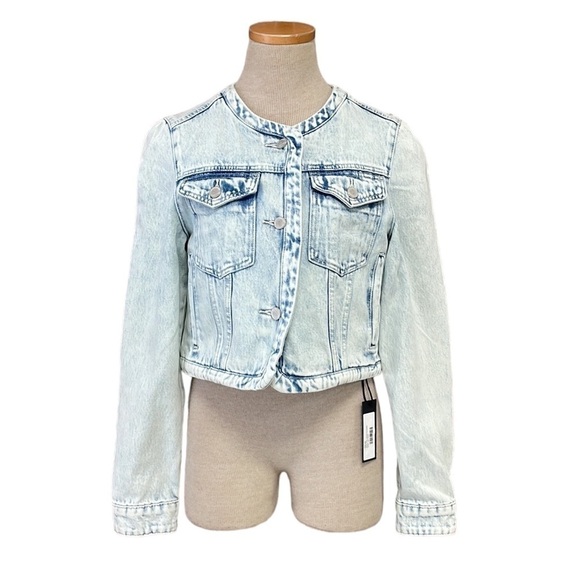 Blank NYC NWT Cropped Jacket Light Acid Wash Blue Denim Size Small - Picture 1 of 16